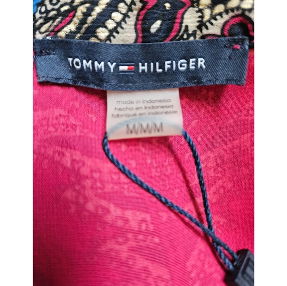 Tommy Hilfinger red top blouse paisley pattern sleeveless lined size M - Picture 10 of 13